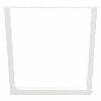 Gambe per tavolo da pranzo a forma di V 2 pz bianche 80x(72-73,3) cm in acciaio