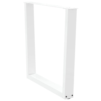 Gambe per tavolo da pranzo a forma di V 2 pz bianche 80x(72-73,3) cm in acciaio