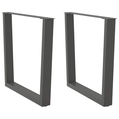 Gambe per tavolo da pranzo a forma di V 2 pz Antracite 80x(72-73,3) cm Acciaio