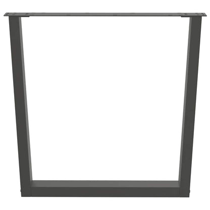 Gambe per tavolo da pranzo a forma di V 2 pz Antracite 80x(72-73,3) cm Acciaio