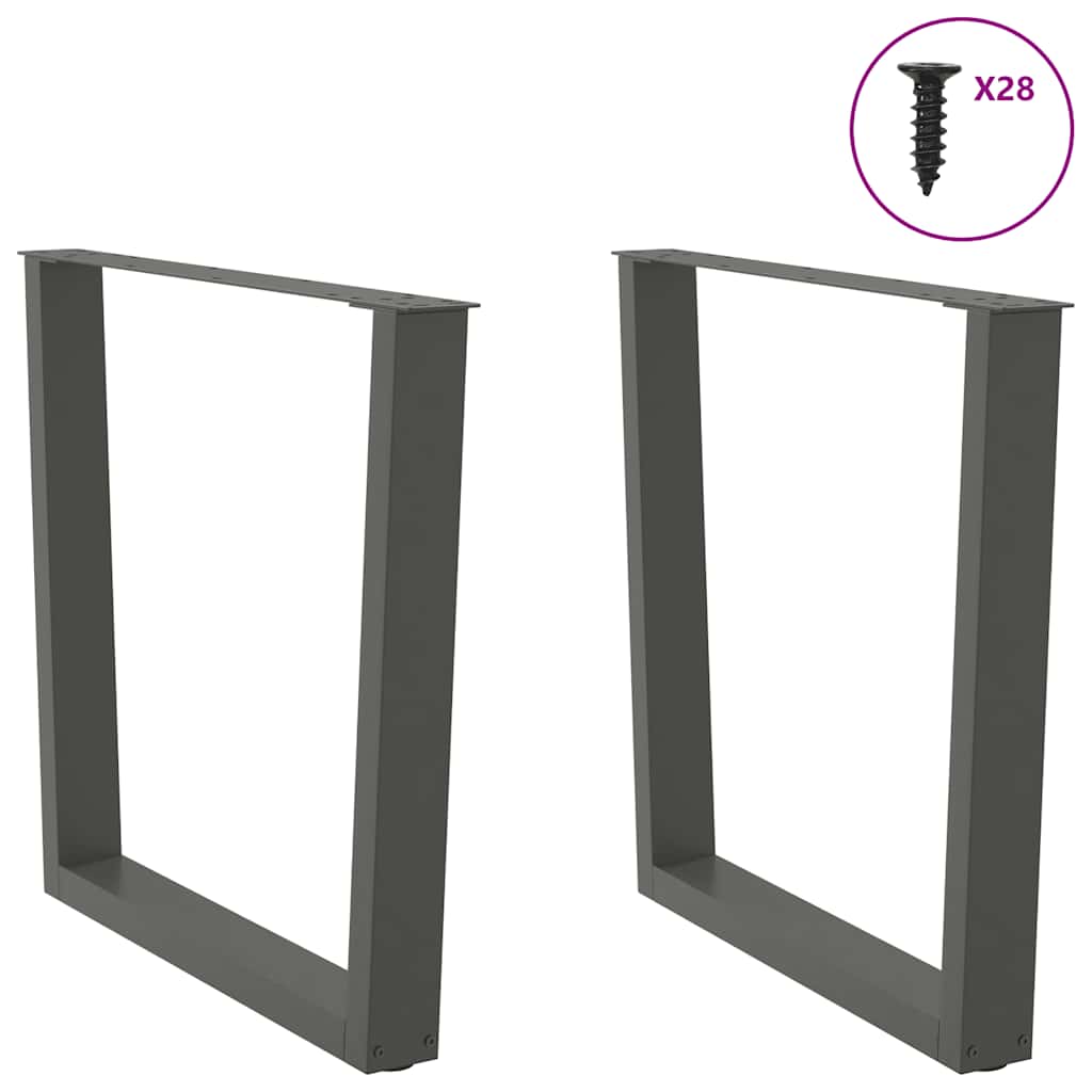 Gambe per tavolo da pranzo a forma di V 2 pz Antracite 80x(72-73,3) cm Acciaio