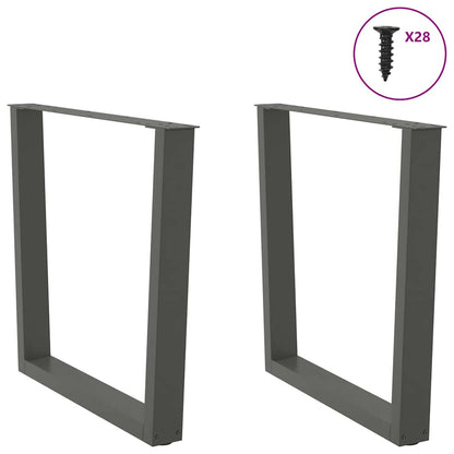 Gambe per tavolo da pranzo a forma di V 2 pz Antracite 80x(72-73,3) cm Acciaio