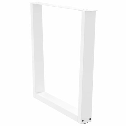 Gambe per tavolo da pranzo a forma di V 2 pz bianche 90x(72-73,3) cm in acciaio