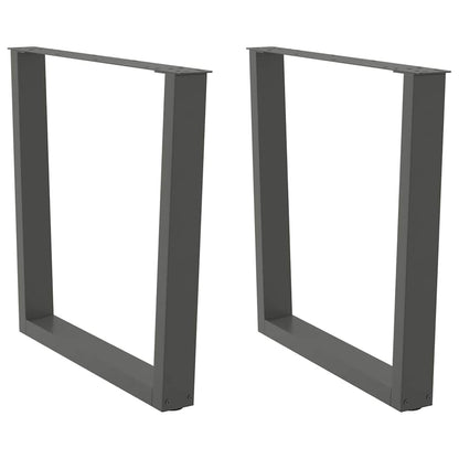 Gambe per tavolo da pranzo a forma di V 2 pz Antracite 90x(72-73,3) cm Acciaio