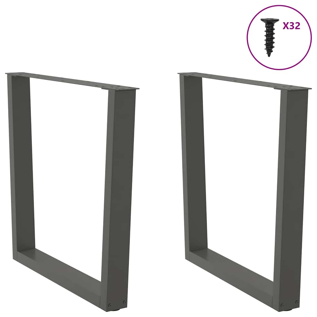 Gambe per tavolo da pranzo a forma di V 2 pz Antracite 90x(72-73,3) cm Acciaio
