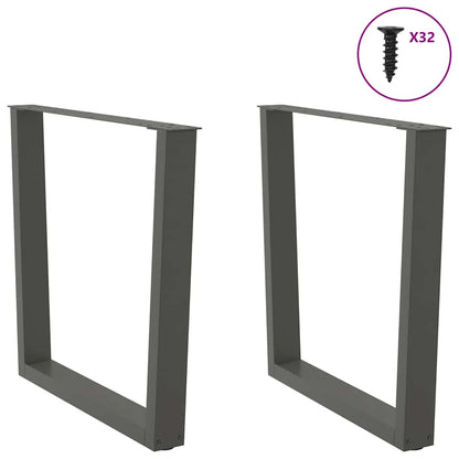 Gambe per tavolo da pranzo a forma di V 2 pz Antracite 90x(72-73,3) cm Acciaio