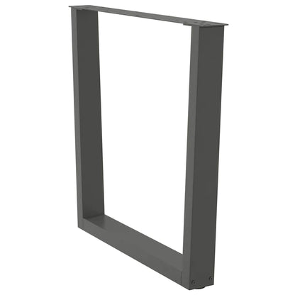 Gambe per tavolo da pranzo a forma di V 2 pz Antracite 90x(72-73,3) cm Acciaio