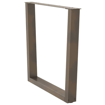 Gambe per tavolo da pranzo a forma di V 2 pz in acciaio naturale 90x(72-73,3) cm