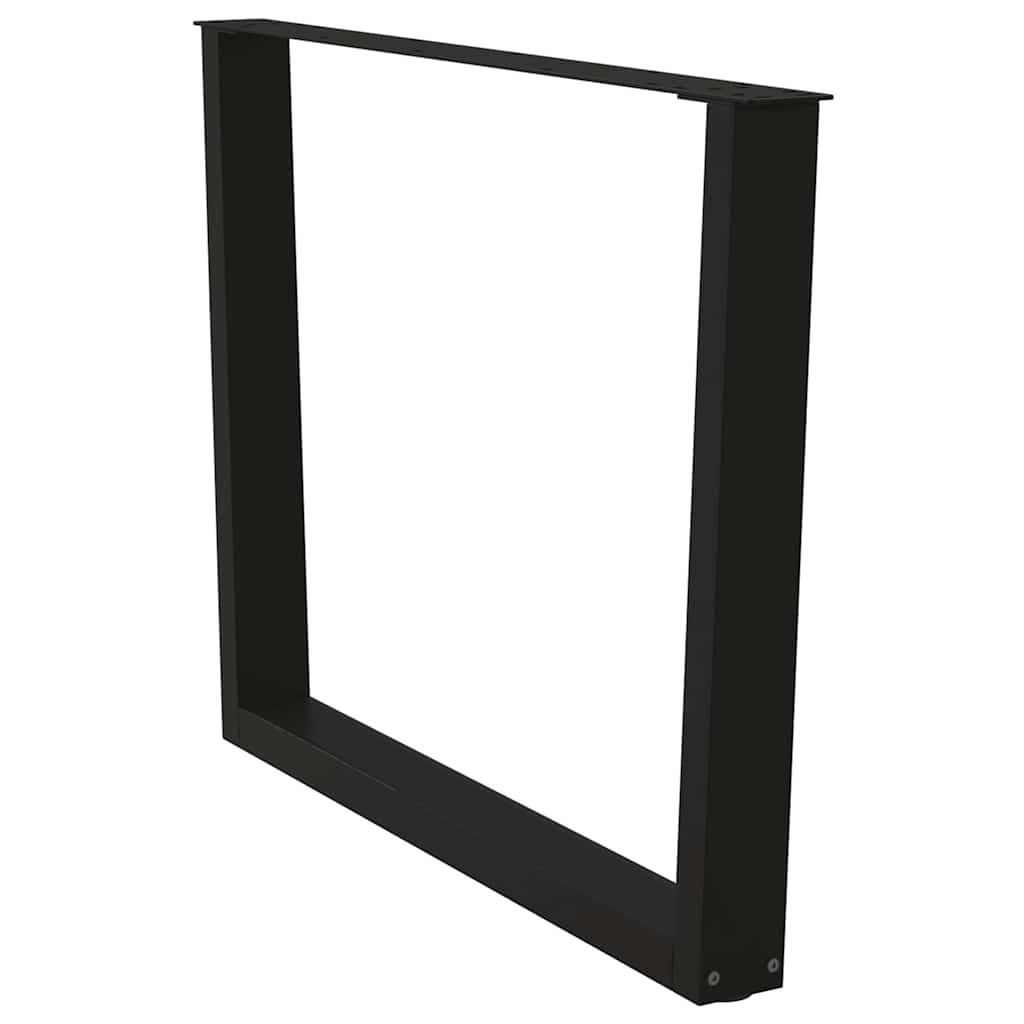 Gambe per tavolo da pranzo a forma di V 2 pz nere 100x(72-73,3) cm in acciaio