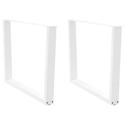Gambe per tavolo da pranzo a forma di V 2 pz bianche 100x(72-73,3) cm in acciaio