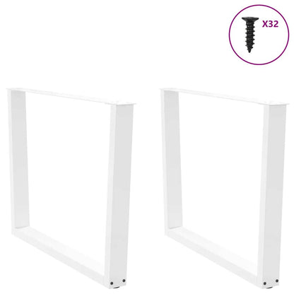 Gambe per tavolo da pranzo a forma di V 2 pz bianche 100x(72-73,3) cm in acciaio
