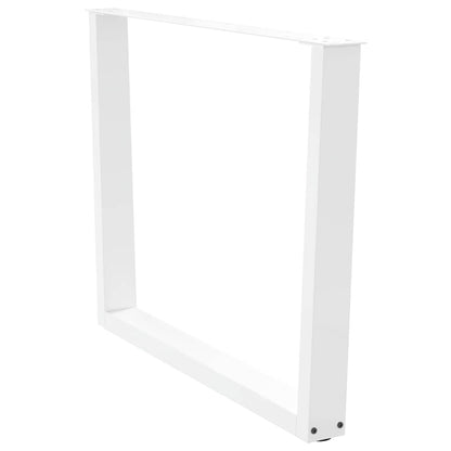 Gambe per tavolo da pranzo a forma di V 2 pz bianche 100x(72-73,3) cm in acciaio
