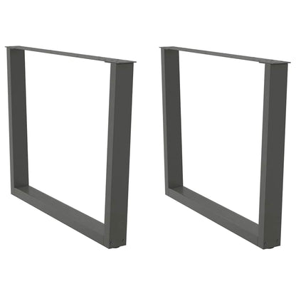 Gambe per tavolo da pranzo a forma di V 2 pz Antracite 100x(72-73,3) cm Acciaio