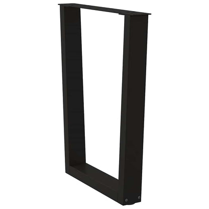 Gambe per tavolo da pranzo a forma di V 3 pz nere 70x(72-73,3) cm in acciaio