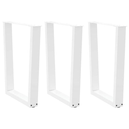 Gambe per tavolo da pranzo a forma di V 3 pz bianche 70x(72-73,3) cm in acciaio