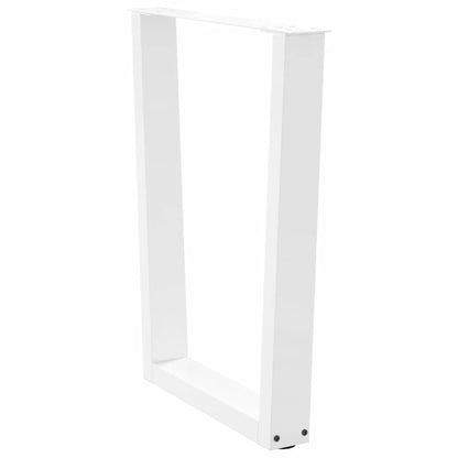 Gambe per tavolo da pranzo a forma di V 3 pz bianche 70x(72-73,3) cm in acciaio