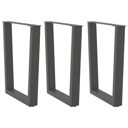 Gambe per tavolo da pranzo a forma di V 3 pz Antracite 70x(72-73,3) cm Acciaio