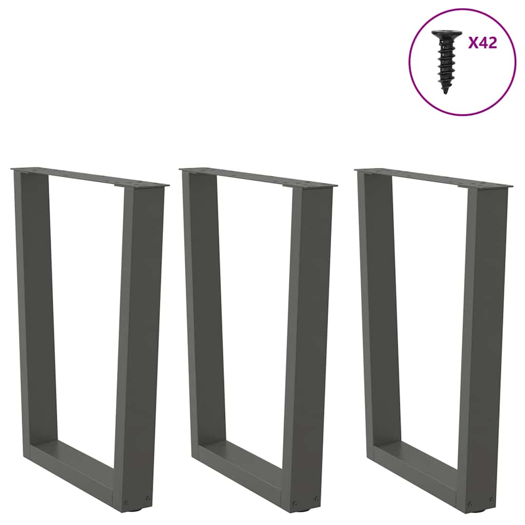 Gambe per tavolo da pranzo a forma di V 3 pz Antracite 70x(72-73,3) cm Acciaio