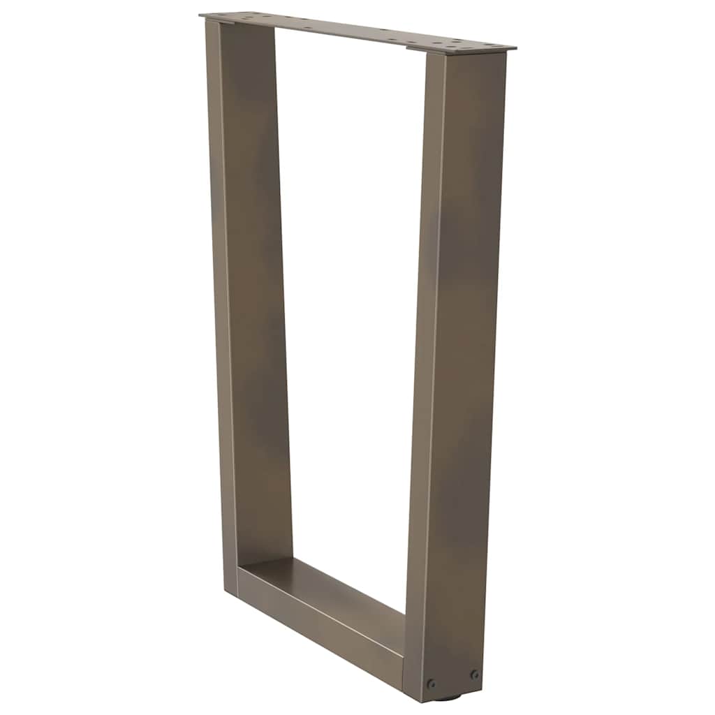Gambe per tavolo da pranzo a forma di V 3 pz in acciaio naturale 70x(72-73,3) cm