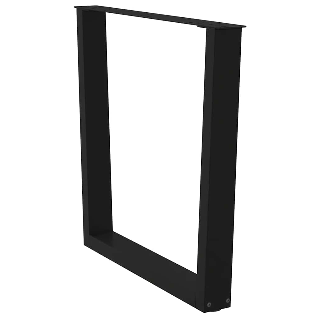 Gambe per tavolo da pranzo a forma di V 3 pz nere 80x(72-73,3) cm in acciaio