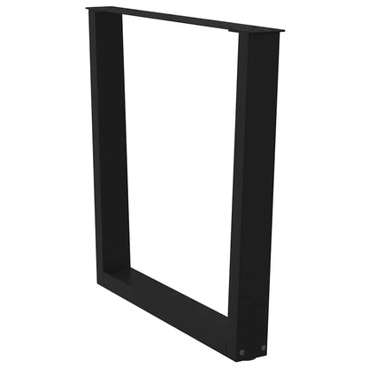 Gambe per tavolo da pranzo a forma di V 3 pz nere 80x(72-73,3) cm in acciaio