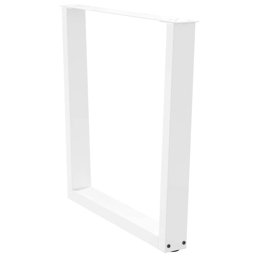 Gambe per tavolo da pranzo a forma di V 3 pz bianche 80x(72-73,3) cm in acciaio