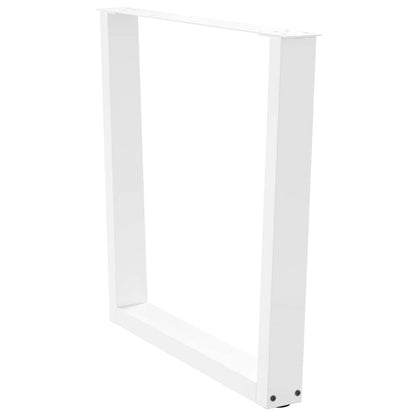 Gambe per tavolo da pranzo a forma di V 3 pz bianche 80x(72-73,3) cm in acciaio