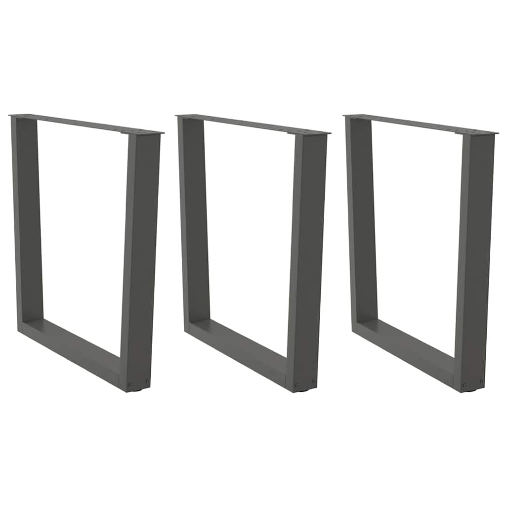 Gambe per tavolo da pranzo a forma di V 3 pz Antracite 80x(72-73,3) cm Acciaio