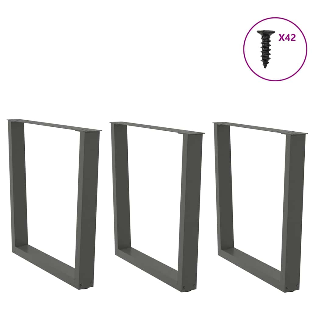 Gambe per tavolo da pranzo a forma di V 3 pz Antracite 80x(72-73,3) cm Acciaio