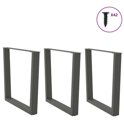 Gambe per tavolo da pranzo a forma di V 3 pz Antracite 80x(72-73,3) cm Acciaio