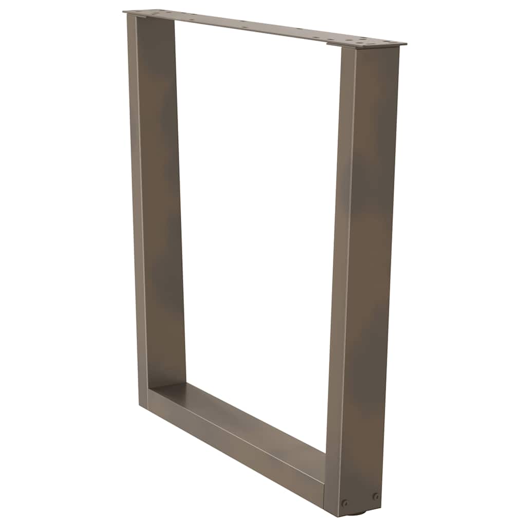 Gambe per tavolo da pranzo a forma di V 3 pz in acciaio naturale 80x(72-73,3) cm