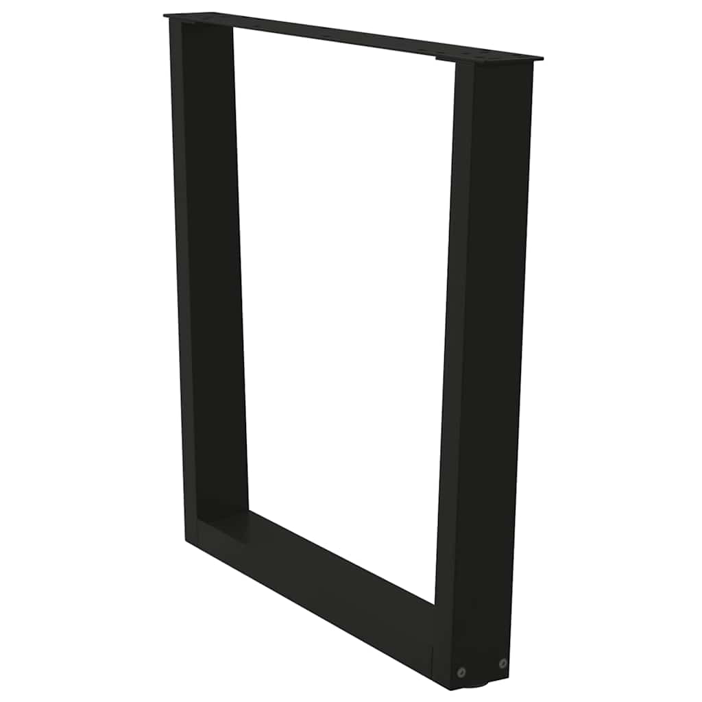 Gambe per tavolo da pranzo a forma di V 3 pz nere 90x(72-73,3) cm in acciaio