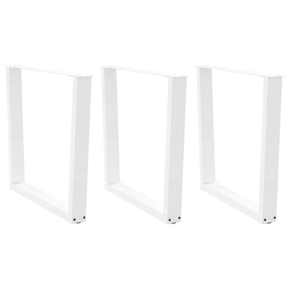 Gambe per tavolo da pranzo a forma di V 3 pz bianche 90x(72-73,3) cm in acciaio