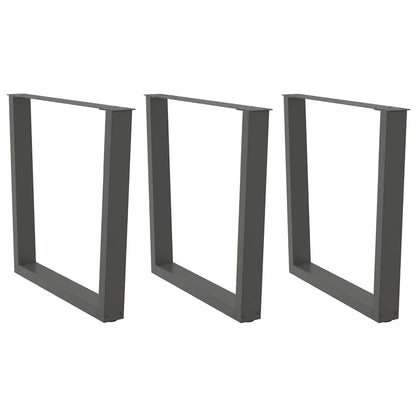 Gambe per tavolo da pranzo a forma di V 3 pz Antracite 90x(72-73,3) cm Acciaio