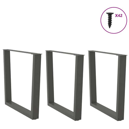 Gambe per tavolo da pranzo a forma di V 3 pz Antracite 90x(72-73,3) cm Acciaio