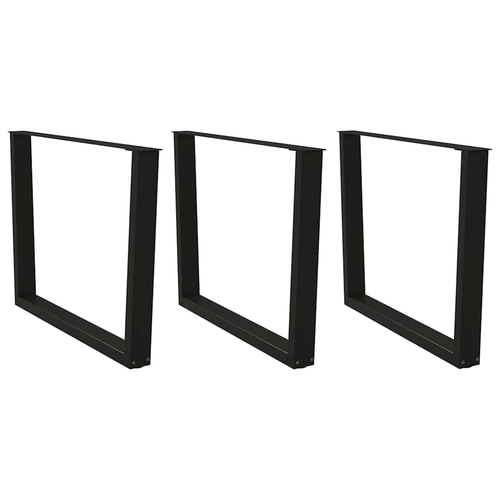 Gambe per tavolo da pranzo a forma di V 3 pz nere 100x(72-73,3) cm in acciaio