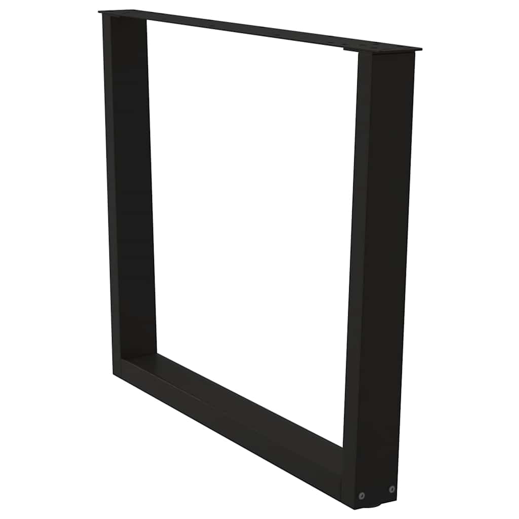 Gambe per tavolo da pranzo a forma di V 3 pz nere 100x(72-73,3) cm in acciaio