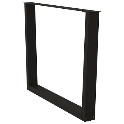 Gambe per tavolo da pranzo a forma di V 3 pz nere 100x(72-73,3) cm in acciaio