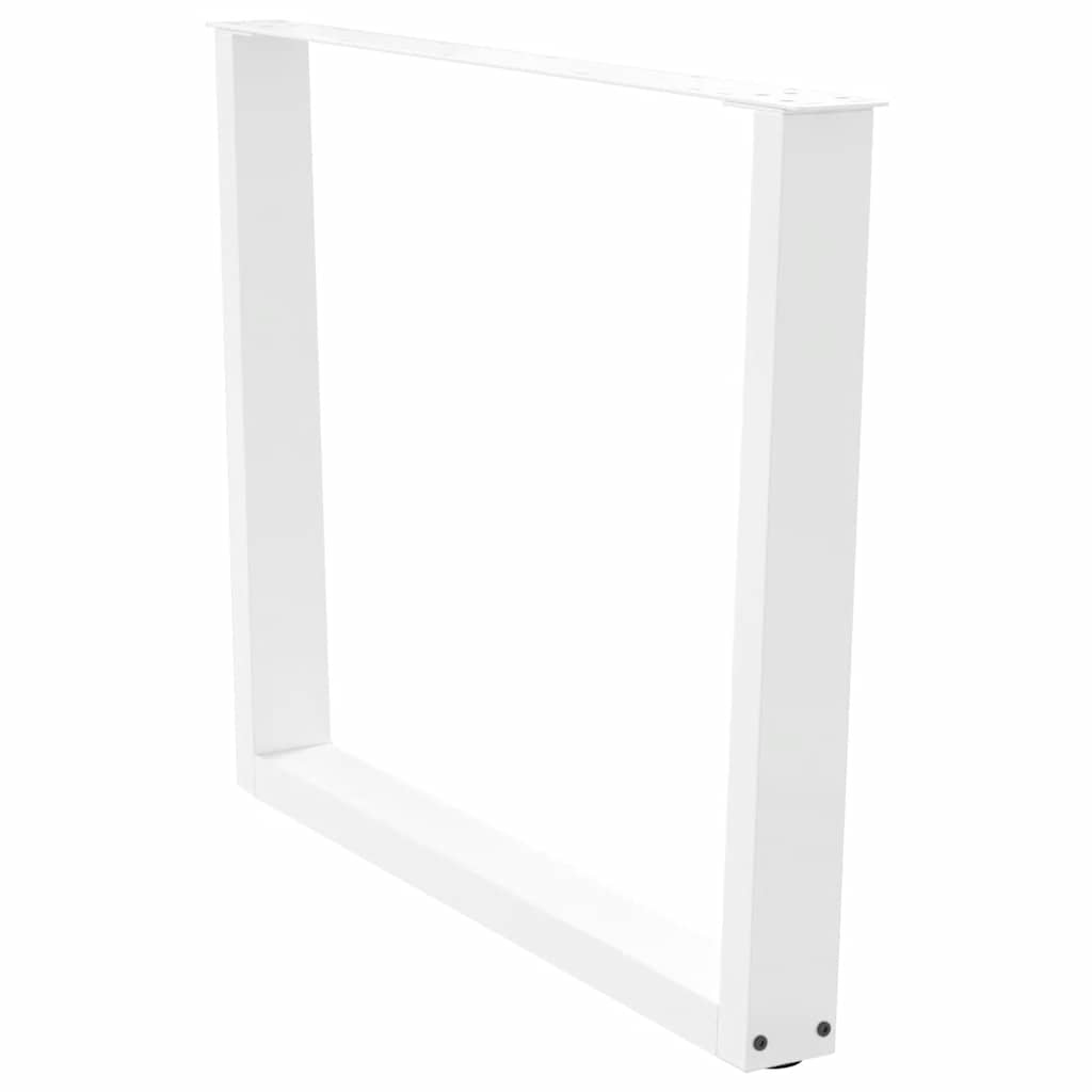 Gambe per tavolo da pranzo a forma di V 3 pz bianche 100x(72-73,3) cm in acciaio