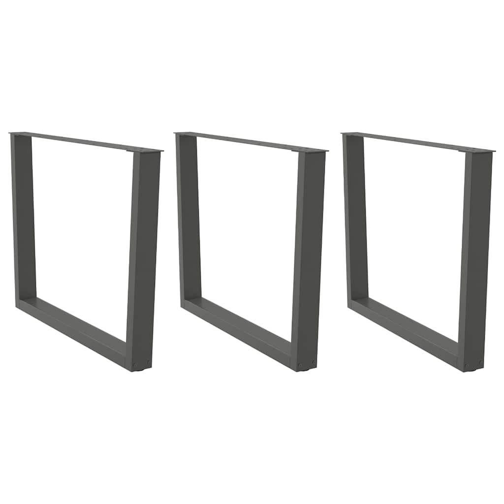 Gambe per tavolo da pranzo a forma di V 3 pz Antracite 100x(72-73,3) cm Acciaio