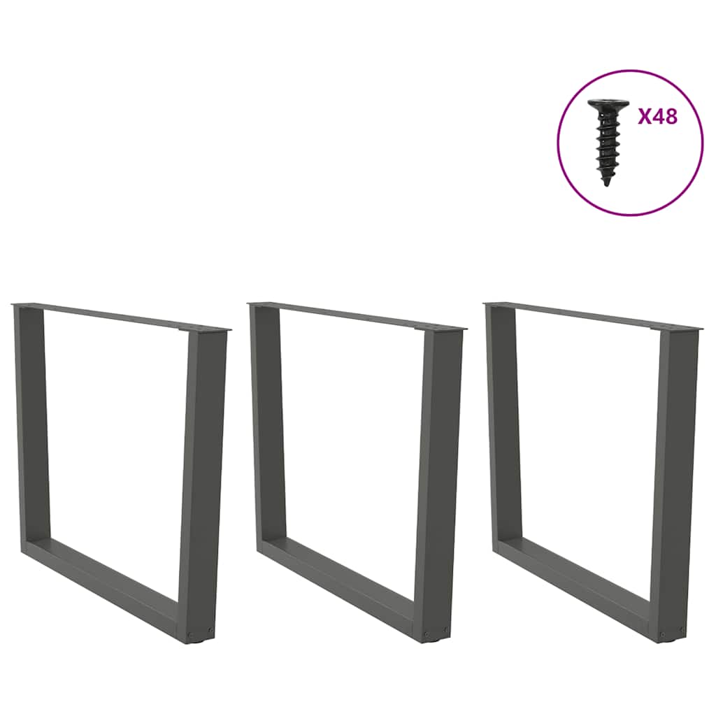 Gambe per tavolo da pranzo a forma di V 3 pz Antracite 100x(72-73,3) cm Acciaio