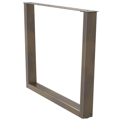 Gambe per tavolo da pranzo a forma di V 3 pz in acciaio naturale 100x(72-73,3) cm