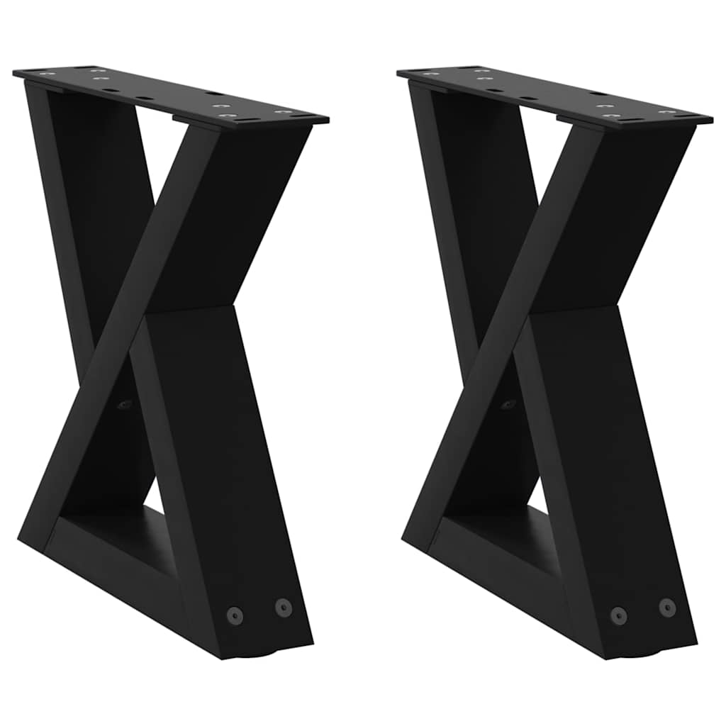 Gambe per Tavolino da CaffÃƒÂ¨ 2 pz Nere 30x(30-31,3) cm Acciaio