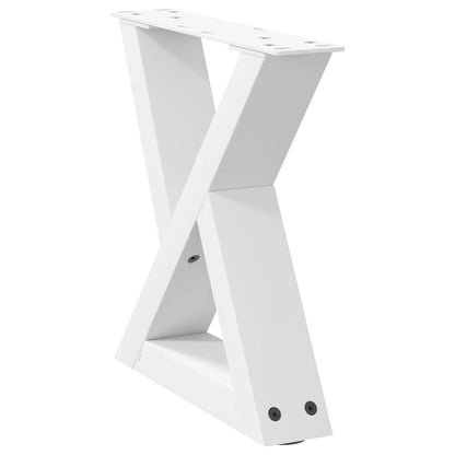 Gambe per tavolino 2 pz Bianche 30x(30-31,3) cm Acciaio