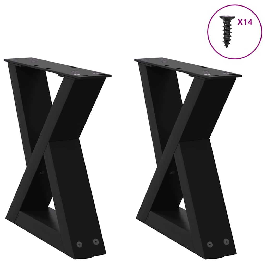 Gambe per Tavolino da CaffÃ¨ 2 pz Nere 40x(30-31,3) cm Acciaio