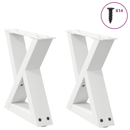 Gambe per tavolino 2 pz Bianche 40x(30-31,3) cm Acciaio