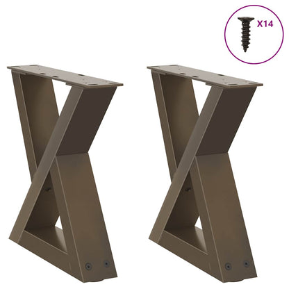Gambe per Tavolino da CaffÃ¨ 2 pz in Acciaio Naturale 40x(30-31,3) cm Acciaio