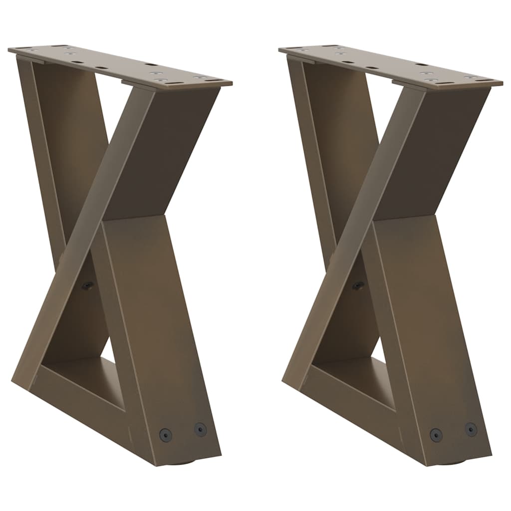 Gambe per Tavolino da CaffÃ¨ 2 pz in Acciaio Naturale 40x(30-31,3) cm Acciaio