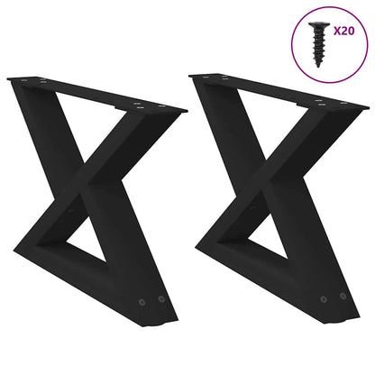 Gambe per Tavolino da CaffÃ¨ 2 pz Nere 50x(30-31,3) cm Acciaio