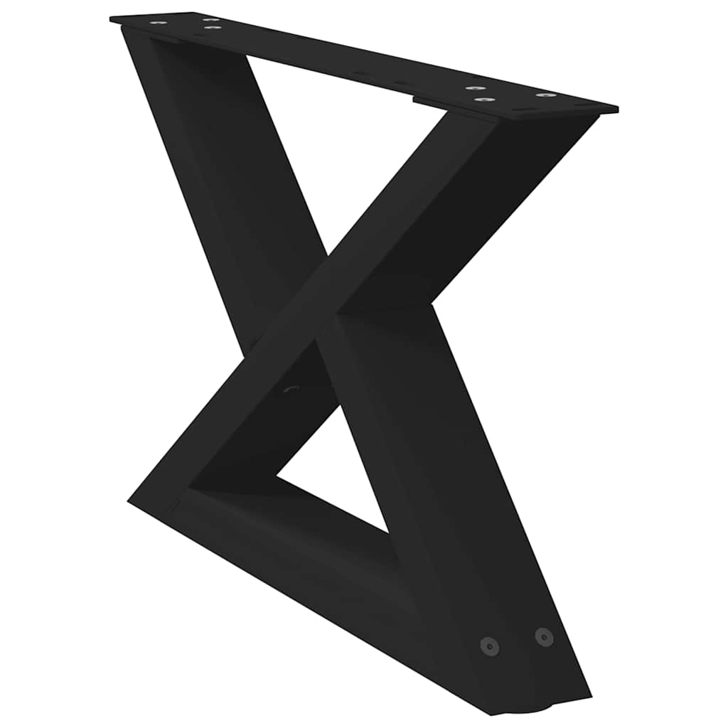 Gambe per Tavolino da CaffÃ¨ 2 pz Nere 50x(30-31,3) cm Acciaio